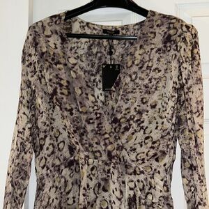Massimo Dutti Cheetah dress in purple